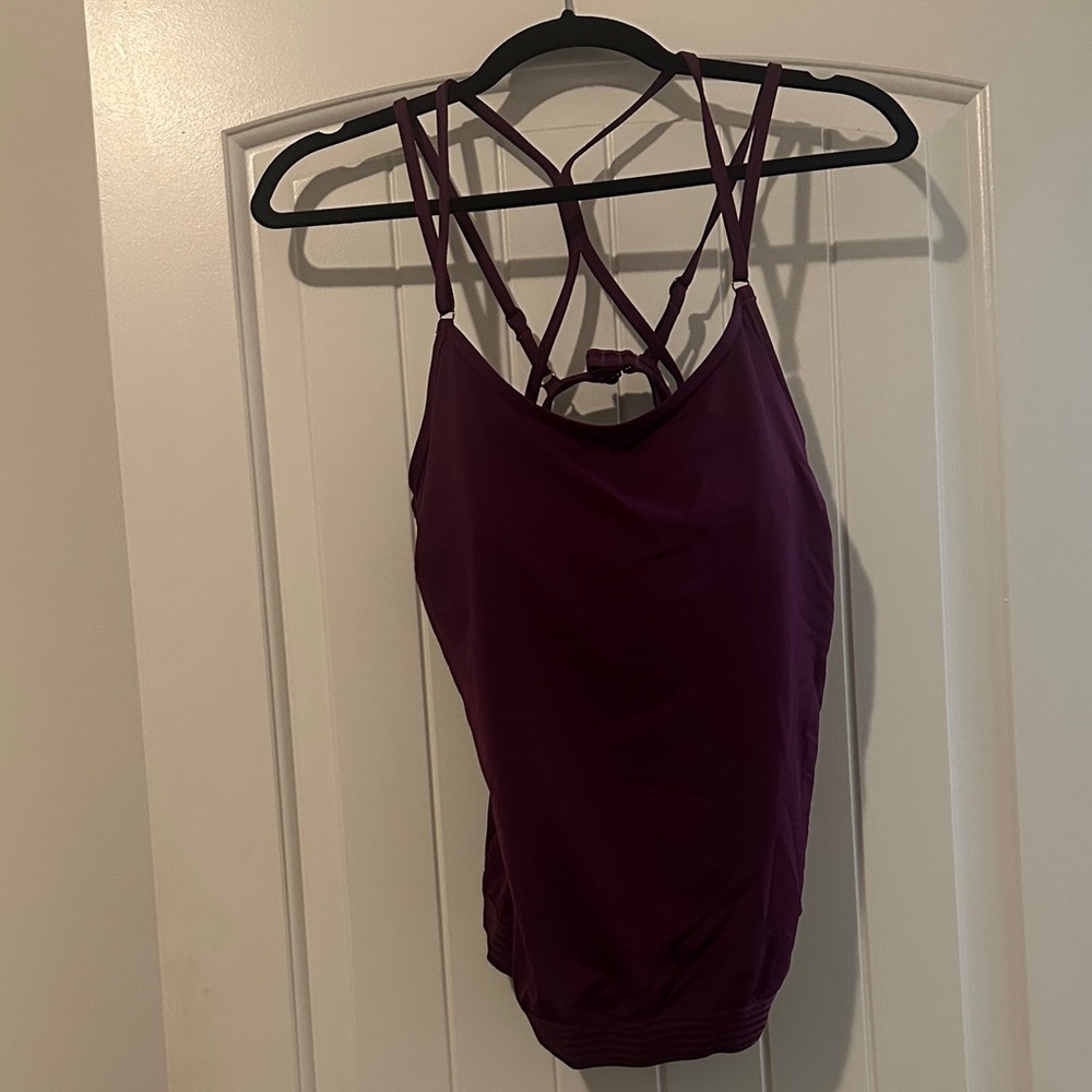 Women's Purple swim tank with built-in bra